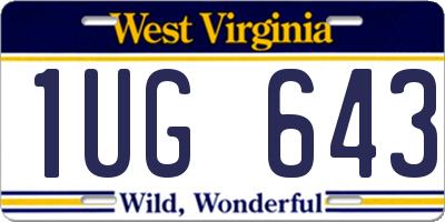 WV license plate 1UG643