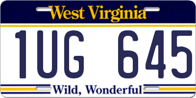 WV license plate 1UG645
