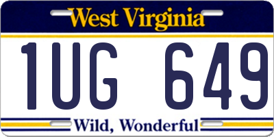 WV license plate 1UG649