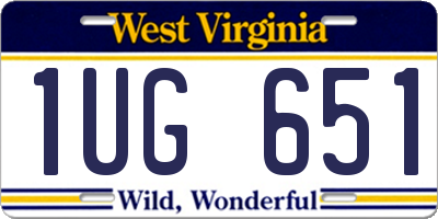 WV license plate 1UG651