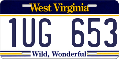 WV license plate 1UG653