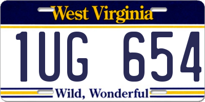 WV license plate 1UG654