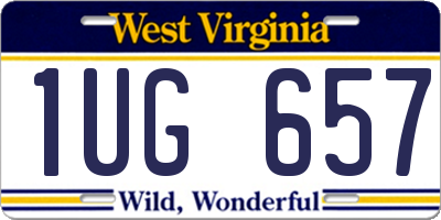 WV license plate 1UG657