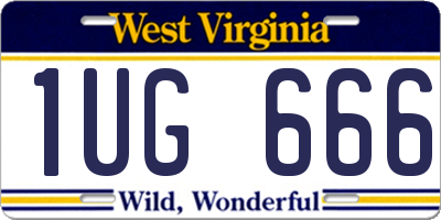 WV license plate 1UG666