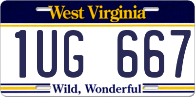 WV license plate 1UG667