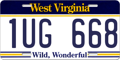 WV license plate 1UG668