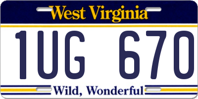 WV license plate 1UG670