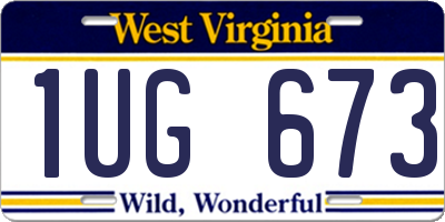 WV license plate 1UG673