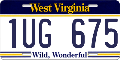 WV license plate 1UG675