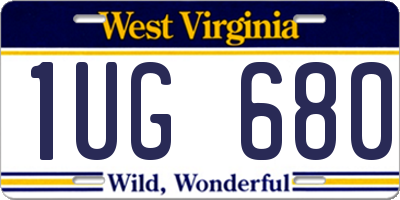 WV license plate 1UG680