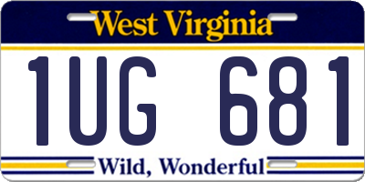 WV license plate 1UG681
