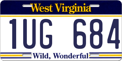 WV license plate 1UG684