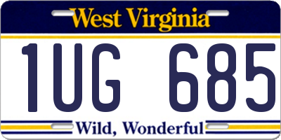WV license plate 1UG685