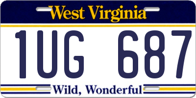WV license plate 1UG687