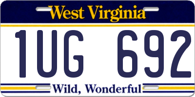 WV license plate 1UG692