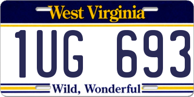 WV license plate 1UG693