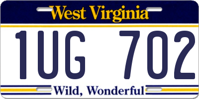 WV license plate 1UG702