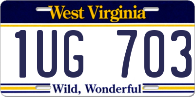 WV license plate 1UG703