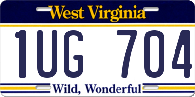 WV license plate 1UG704