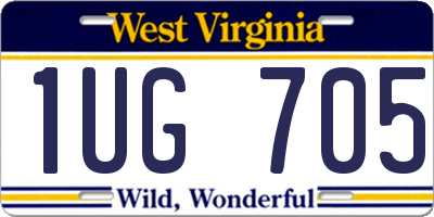 WV license plate 1UG705