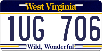 WV license plate 1UG706