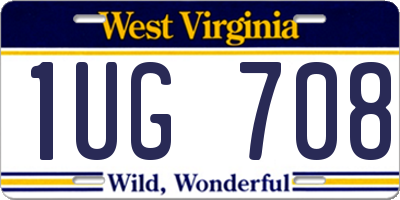 WV license plate 1UG708