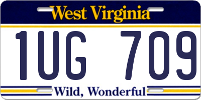 WV license plate 1UG709