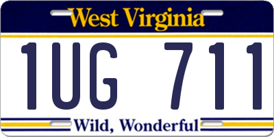 WV license plate 1UG711