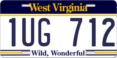 WV license plate 1UG712