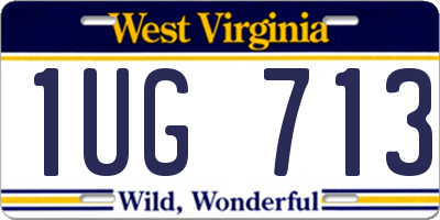 WV license plate 1UG713
