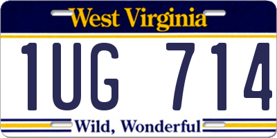WV license plate 1UG714