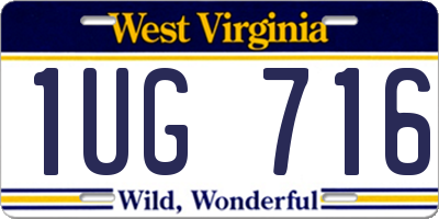 WV license plate 1UG716