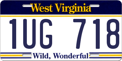 WV license plate 1UG718