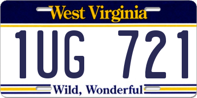 WV license plate 1UG721