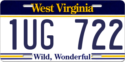 WV license plate 1UG722