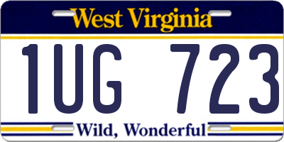 WV license plate 1UG723