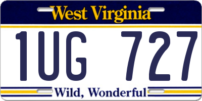 WV license plate 1UG727