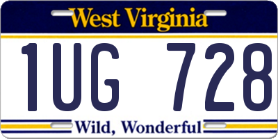 WV license plate 1UG728