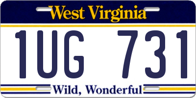 WV license plate 1UG731