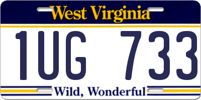 WV license plate 1UG733