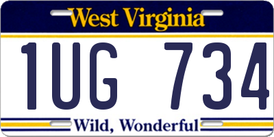 WV license plate 1UG734