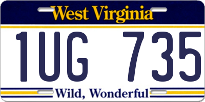 WV license plate 1UG735
