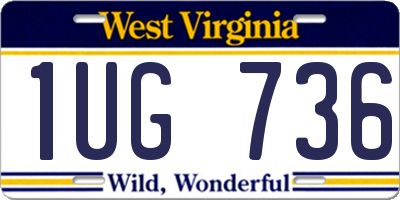 WV license plate 1UG736