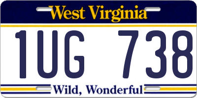 WV license plate 1UG738