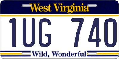 WV license plate 1UG740