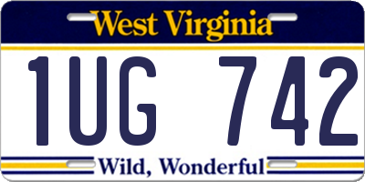 WV license plate 1UG742