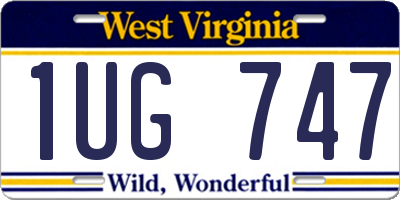WV license plate 1UG747