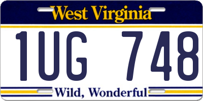 WV license plate 1UG748