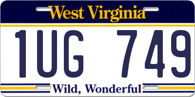 WV license plate 1UG749