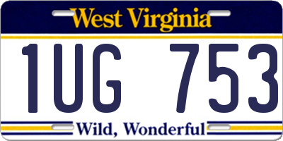 WV license plate 1UG753